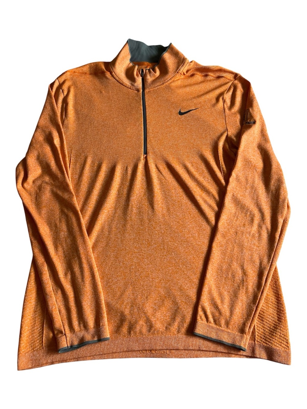 Nike Golf Men’s Orange Dri-FIT Quarter-Zip Pullover Long Sleeve Modern‎ Large